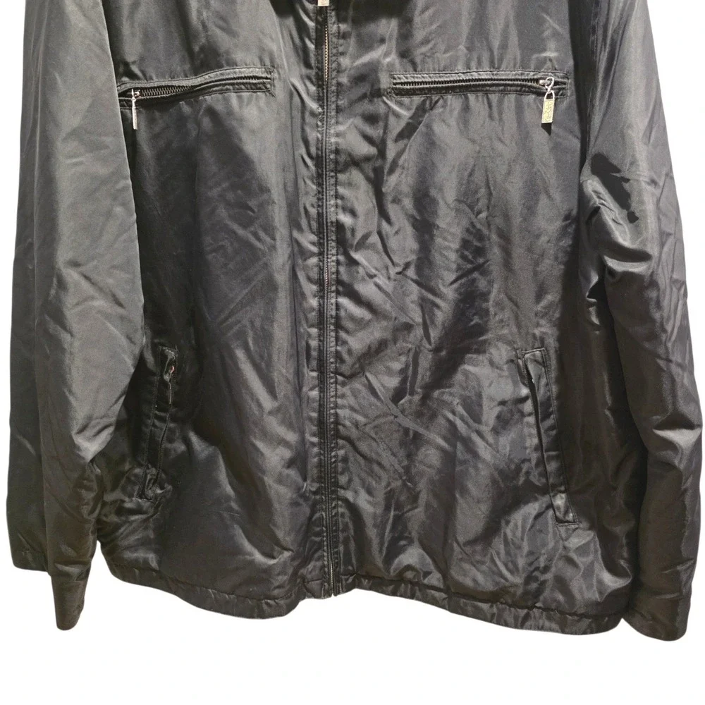 Levis Black Full Zip Quilted Lined Jacket Sz XL Windbreaker Harrington READ